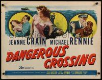 9w060 DANGEROUS CROSSING 1/2sh '53 artwork of very sexy Jeanne Crain in nightie, Michael Rennie!