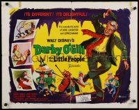 9w062 DARBY O'GILL & THE LITTLE PEOPLE 1/2sh '59 Disney, Sean Connery, it's leprechaun magic!