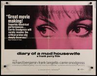 9w070 DIARY OF A MAD HOUSEWIFE 1/2sh '70 Frank Perry, super close up of Carrie Snodgress' eyes!