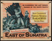9w075 EAST OF SUMATRA style A 1/2sh '54 Jeff Chandler, sexy Marilyn Maxwell, Anthony Quinn!