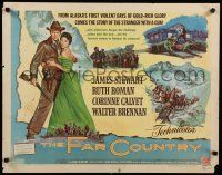 9w083 FAR COUNTRY style B 1/2sh '55 James Stewart, Ruth Roman, directed by Anthony Mann!