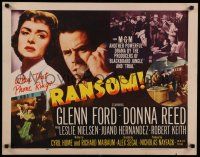 9w200 RANSOM style A 1/2sh '56 Glenn Ford & Donna Reed, Leslie Nielsen!