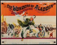 9w274 WONDERS OF ALADDIN 1/2sh '61 Mario Bava's Le Meraviglie di Aladino, art of Donald O'Connor!