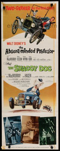 9w285 ABSENT-MINDED PROFESSOR/SHAGGY DOG insert '67 two Disney sci-fi movies together!