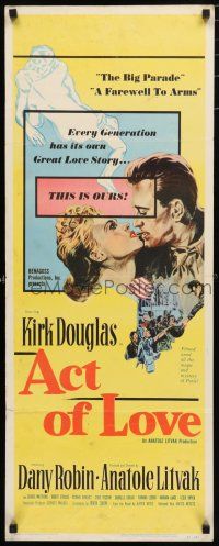 9w286 ACT OF LOVE insert '53 Kirk Douglas, Dany Robin, directed by Anatole Litvak!