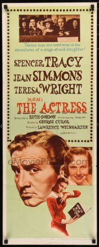 9w287 ACTRESS insert '53 Jean Simmons, cool close-up art of Spencer Tracy!