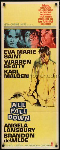 9w293 ALL FALL DOWN insert '62 Warren Beatty, Eva Marie Saint, Karl Malden, John Frankenheimer