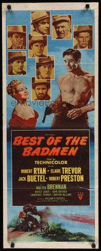 9w327 BEST OF THE BADMEN insert '51 barechested Robert Ryan, with all the greatest outlaws!