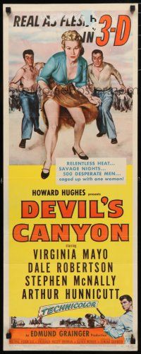 9w389 DEVIL'S CANYON insert '53 artwork of sexy 3-D Virginia Mayo, Dale Robertson!