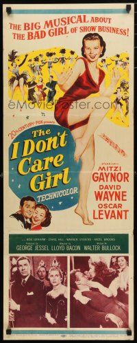9w481 I DON'T CARE GIRL insert '52 great full-length art of sexy showgirl Mitzi Gaynor!