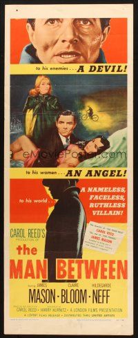 9w553 MAN BETWEEN insert '53 James Mason is a smooth sinner, Claire Bloom, directed by Carol Reed!