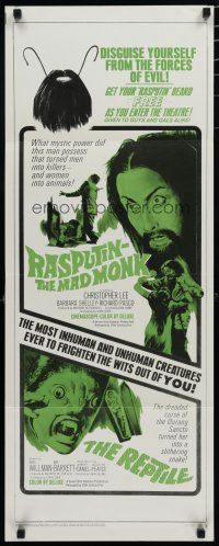 9w664 RASPUTIN THE MAD MONK/REPTILE insert '66 wacky Hammer double-bill, free Rasputin beards!
