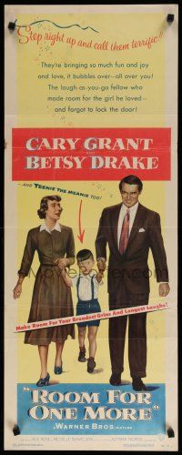 9w696 ROOM FOR ONE MORE insert '52 great artwork of Cary Grant & Betsy Drake!