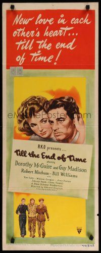 9w783 TILL THE END OF TIME insert '46 Dorothy McGuire, Guy Madison, early Robert Mitchum