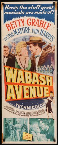 9w809 WABASH AVENUE insert '50 artwork of Betty Grable & Victor Mature smiling at each other!
