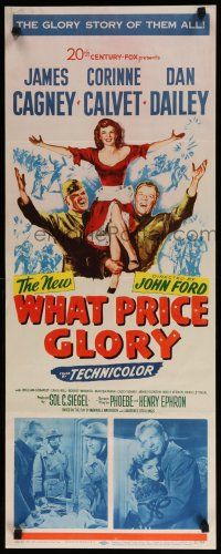 9w828 WHAT PRICE GLORY insert '52 James Cagney, Corinne Calvet, Dan Dailey, directed by John Ford!