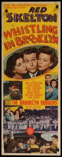 9w830 WHISTLING IN BROOKLYN insert '43 Red Skelton & Brooklyn Dodgers baseball players!
