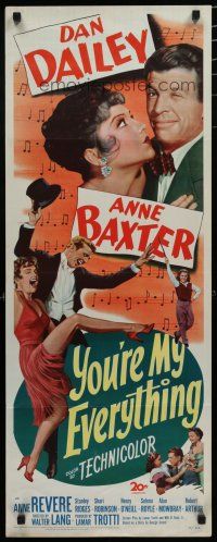 9w850 YOU'RE MY EVERYTHING insert '49 full-length art of dancing Dan Dailey and Anne Baxter!