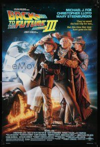 9x078 BACK TO THE FUTURE III DS 1sh '90 Michael J. Fox, Chris Lloyd, Drew Struzan art!