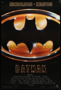 9x085 BATMAN 1sh '89 directed by Tim Burton, cool image of Bat logo!