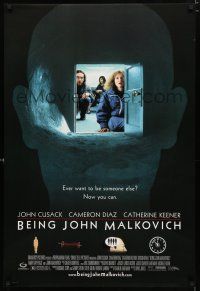 9x095 BEING JOHN MALKOVICH door style DS 1sh '99 Spike Jonze, Cusack, Cameron Diaz, Catherine Keener