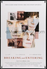 9x131 BREAKING & ENTERING DS 1sh '06 Jude Law, Robin Wright, Martin Freeman, Juliette Binoche