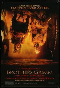 9x137 BROTHERS GRIMM happily style teaser DS 1sh '05 old Matt Damon & Heath Ledger are upside-down!