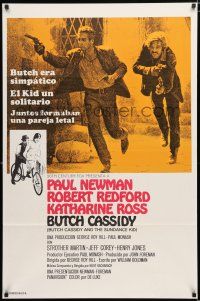 9x149 BUTCH CASSIDY & THE SUNDANCE KID Spanish/U.S. 1sh '69 Paul Newman, Robert Redford, Katharine Ross!