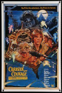 9x155 CARAVAN OF COURAGE style B int'l 1sh '84 An Ewok Adventure, Star Wars, art by Drew Struzan!