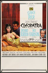 9x179 CLEOPATRA Spanish/U.S. 1sh '64 Elizabeth Taylor, Richard Burton, Rex Harrison, Terpning art!