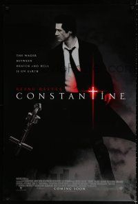9x185 CONSTANTINE white style int'l advance DS 1sh '05 cool image of Keanu Reeves w/cross gun!