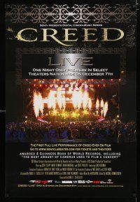 9x191 CREED LIVE advance 1sh '09 most cameras ever used to film a concert!