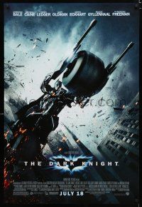 9x206 DARK KNIGHT advance DS 1sh '08 Christian Bale as Batman on motorcycle!