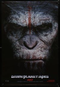9x211 DAWN OF THE PLANET OF THE APES style A teaser DS 1sh '14 super close-up of Caesar!