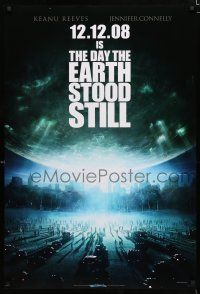 9x213 DAY THE EARTH STOOD STILL style A teaser DS 1sh '08 Keanu Reeves, cool sci-fi image!