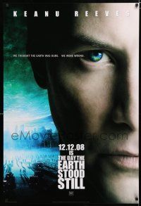 9x214 DAY THE EARTH STOOD STILL style B int'l teaser DS 1sh '08 super close up of Keanu Reeves!