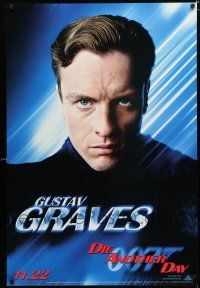 9x232 DIE ANOTHER DAY teaser 1sh '02 James Bond, portrait of Toby Stephens as Gustav Graves!