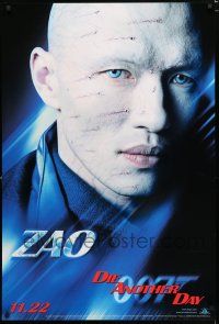9x229 DIE ANOTHER DAY teaser 1sh '02 James Bond, close up of scarred Rick Yune as Zao!