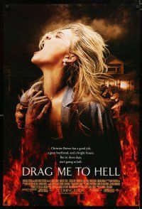 9x242 DRAG ME TO HELL advance DS 1sh '09 Sam Raimi horror, Lohman being dragged down into flames!