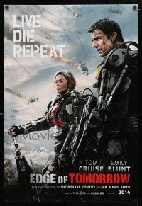 9x250 EDGE OF TOMORROW teaser DS 1sh '14 Tom Cruise & Emily Blunt, live, die, repeat!
