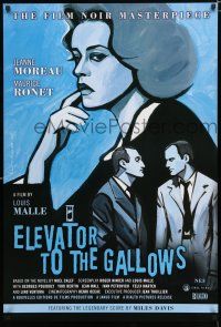 9x254 ELEVATOR TO THE GALLOWS 1sh R05 Ascenseur pour l'echafaud, Kimura art of Jeanne Moreau!