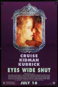 9x266 EYES WIDE SHUT advance 1sh '99 Kubrick, romantic c/u of Tom Cruise & Nicole Kidman!