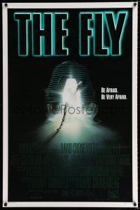 9x286 FLY 1sh '86 David Cronenberg, Jeff Goldblum, cool sci-fi art of telepod by Mahon!
