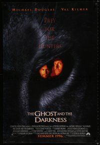 9x301 GHOST & THE DARKNESS advance 1sh '96 great image of hunters Val Kilmer & Michael Douglas!