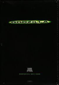 9x309 GODZILLA teaser DS 1sh '98 Roland Emmerich American remake, size does matter!