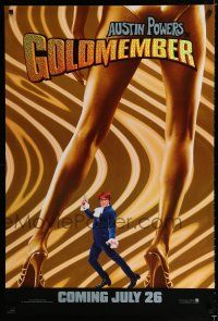 9x312 GOLDMEMBER foil teaser 1sh '02 Mike Meyers as Austin Powers between sexy legs!