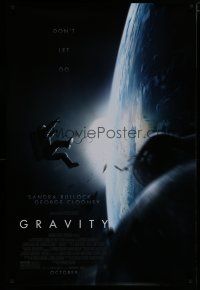 9x326 GRAVITY October advance DS 1sh '13 Sandra Bullock, George Clooney, adrift in space!