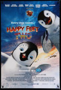 9x338 HAPPY FEET TWO advance DS 1sh '11 cute image of CGI penguins!