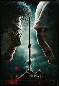 9x345 HARRY POTTER & THE DEATHLY HALLOWS PART 2 teaser DS 1sh '11 Radcliffe vs Ralph Fiennes!