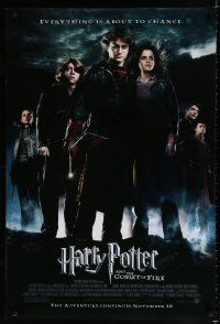 9x346 HARRY POTTER & THE GOBLET OF FIRE advance DS 1sh '05 Daniel Radcliffe, Emma Watson, Grint!